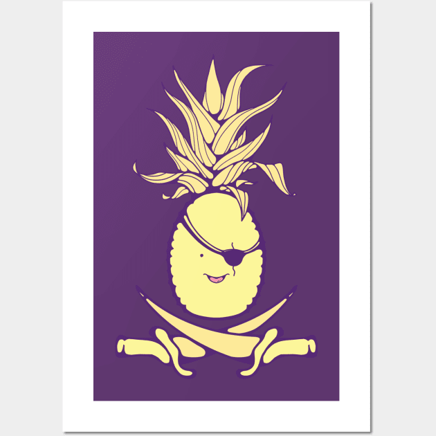 Pineapple Pirate Flag Wall Art by KritwanBlue